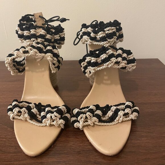 Ulla Johnson Raffia Lace Up Sandals - Picture 3 of 9